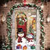 Capa de Porta de Natal Nova Transfronteiriça Decoração de Festa de Feriado Atmosfera Banner de Natal Cortina de Porta Pano Pendurado Largura da Porta Personalização