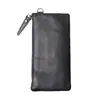 Nuevo Estilo Billetera para Monedas de Cuero Genuino para Hombre, Cartera de Cuero Suave para Mujer, Bolso de Mano tipo Clutch de Gran Capacidad, Bolso Delgado de Piel de Vaca para Teléfono Móvil, Cartera Simple de Cuero