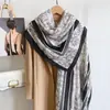 Lenço Quadrado de Algodão e Linho JM Novo Estilo Chinês Estampa Floresta de Bambu, Lenço de Seda Elegante Estilo Nacional, Xale para Casaco Outono e Inverno com Toque de Luxo