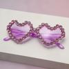 2025 Nuevas Gafas de Corazón de Mosaico Color Diamante Gafas de Sol para Mujer Gafas de Sol para Fiesta de Bola de Amor Venta al por Mayor