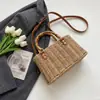 Bolso de Paja Estilo Rústico Artístico Vintage 2026 Verano Nuevo Bolso de Hombro Único para Mujer para Ir al Trabajo Bolso Cuadrado Pequeño