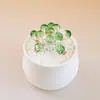 Zibo vidriado de colores adornos pequeños hechos a mano hoja de loto brotes de loto hongo rocío de lluvia maceta manualidades decorativas de escritorio