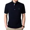 Nova camiseta polo masculina de verão, camiseta lisa, top casual para homens jovens e de meia-idade, gola de lapela, camiseta de manga curta