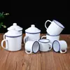 Ventas Directas de Fábrica Estilo Antiguo Clásico Retro Taza de Esmalte Taza de Té Blanca Pura Regalo Se Puede Imprimir Logo Taza de Esmalte Blanca Pura