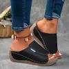 Talla Grande 43, Chanclas de Verano para Playa 2025 con Punta Abierta, Tejido Trenzado, Tacón de Tira