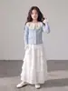 Conjunto de Outono para Meninas Estiloso Fashionável Saia Roupas de Outono Manga Longa 2026 Novo Estilo Coreano Roupa para Crianças Grandes Meninas Roupas Tendência