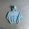 Cárdigan con Cremallera y Capucha de Terciopelo Gris Estampado Hip-Hop Callejero Americano de Alto Peso Saco de Traje de Marca de Moda para Hombre