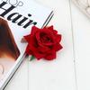 Cabeza de flor de rosa de franela de imitación de seda roja de fábrica, corona de flores DIY, caja de flores, sombrero de flores de seda, flor, decoración de boda, flor