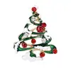 Moda Europeia e Americana Liga Esmalte Strass Árvore de Natal Broche Requintado Criativo Masculino e Feminino Roupa Corsage Alfinete de Joia