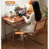 Escritorio de Madera Maciza para Apartamentos Pequeños, Escritorio de Estudio para Dormitorio, Mesa Estrecha Montada en la Pared, Escritorio de Escritura, Escritorio de Computadora Vintage Bauhaus para Uso Doméstico