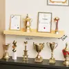 Estante de exhibición de pared de honor, estante recto de montaje en pared, estante de empresa para exhibir trofeos, certificados, medallas, estante de almacenamiento de montaje en pared