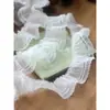 -Roupas de boneca feitas sob medida Acessórios de renda Off-white preto seda artificial plissado Acessórios de roupas de boneca renda