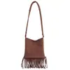 Bolsa de Design Versátil Inverno 2025 Elegante Bolsa de Ombro de Luxo Design de Franjas Tendência Bolsa Transversal