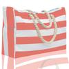 Listrado Padrão Ondulado de Listras Verticais Bolsa de Praia Arco-Íris Grande Capacidade Sacola de Compras Fitness Yoga Tote Bag Corda de Cânhamo Grossa Moda