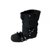 Botines de Ballet Francés de Dos Vías para Mujer, Estilo Nuevo Verano/Otoño, Desmontables, Fruncidos, con Aumento Oculto de Altura, Zapatos Mary Jane