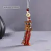 Sándalo Verde Doce Constelaciones Cadena para Teléfono Móvil Colgante para Bolso de Coche Colgante de Animal Pequeño Cordón Colgante Adorno de Borla de Colores