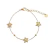 Estilo Minimalista de Lujo Nicho Pulsera de Acero de Titanio Incrustada con Pedrería de Estrella de Cinco Puntas para Mujer Moda Commute Joyería de Mano de Estrella de Lujo Ligero Transfronteriza