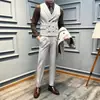 Chaleco de Traje de Doble Botonadura para Hombre, Chaleco de Color Sólido Ajustado para Negocios Casual, Chaleco de Traje de Doble Botonadura para Hombre