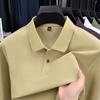 Camisa Polo Juvenil para Hombre de Manga Larga Primavera y Otoño Nueva Camiseta de Color Sólido Casual de Negocios Camiseta de Algodón Puro para Hombre de Mediana Edad