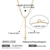 Elegante e Discreto Estilo Clássico Corrente em Ouro 18K Aço Inoxidável Zircônia Formato Y, Sensação Simples e de Alto Padrão, Joia Transfronteiriça para Mulheres com Senso de Design