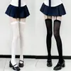 Medias de tirantes finas de verano hasta la rodilla, Medias negras sexys para mujer, Leggings Y2K de chica hot, Medias blancas de terciopelo Puro Deseo