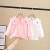 Camisa blanca de niña Primavera y Otoño manga larga top interior estilo coreano camisa blanca básica para niños camisa de bebé estilo occidental con solapa