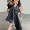 Pantalones de Pierna Ancha Nuevos con Patrón de Espiga para Mujer Primavera y Verano 2025 Pantalones de Lana Divididos Nuevos Pantalones Rectos Estrechos Tipo Plátano para Mujer