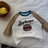 Pano Urso Outono Infantil T-shirt Base Camisa Meninos Manga Comprida Coreano Meninas Soltas Top Outono Desgaste Infantil Novo
