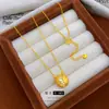 Colar Brincos de Estrela de Diamante Escovado Ouro de Areia Vietnamita Ouro Antigo Novo Design Chinês Colar Feminino de Luxo