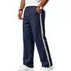 2026 Estilo Europeo y Americano Transfronterizo Holgados Casual Deportivos para Hombre Cordón Cinta Bloque de Color Gimnasia Jogging Pantalones Rectos Venta al por Mayor