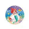 Decoraciones para Fiesta de Cumpleaños de Niña con Temática de Sirena, Cubiertos Desechables y Platos de Papel con Dibujos Animados, Disponibles en Stock