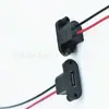 Conector Macho de Soldadura Tipo Agujero Fijo Doble Oreja Tipo-C Cable de Plomo Negro y Rojo Carcasa Tornillos de Bloqueo Conector Hembra de Alimentación para Aparatos Pequeños