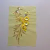 Tecido de Malha Bordado com Lantejoulas Veludo Flor Estéreo Diamante Brilhante Aplique Roupas de Performance de Palco Acessórios Decorativos L90