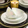 Jingdezhen Cerámica Colorida Linglong Bajo Esmalte Saludable Juego de Vajilla Regalo Wholesale Juego de Tazones y Platos Regalo para el Hogar