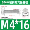 Ventas Directas de Fábrica M3-M12 GB 304 acero inoxidable Tornillo hexagonal exterior cabeza hexagonal tornillo hexagonal