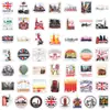 50 Pegatinas Decorativas de Graffiti para Cuaderno de Viaje Estilo Británico de Moda, Patineta, Maleta, Botella de Agua