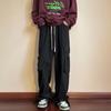 Overol de pierna ancha hiphop High Street estilo americano para hombre, otoño nuevo, marca de moda roja, holgado, casual, pantalón recto