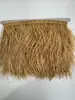 En stock 51 Colores Borde de Tela de Plumas de Avestruz 7-9cm Cinta de Plumas de Encriptación Decoración de Vestido de Novia Tira de Tela de Plumas