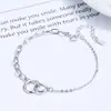 Pulseiras de Encaixe para Mulheres, Design de Nicho Estilo Ins, Prata Esterlina 925, Sensação de Luxo, Pulseiras Circulares Geométricas para Melhores Amigas
