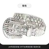 Cinturón Transfronterizo con Pedrería e Incrustaciones de Diamantes de Colores, Cinturón de Cuero para Hombres y Mujeres, Accesorios Punk de Aleación de Alta Gama para Mezclilla al por Mayor