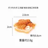 Miniatura Comida Simulada Brinquedo Pão DIY Feito à Mão Cola de Creme Acessórios Comida Imitação Resina Pequeno Pão Baguete Donut