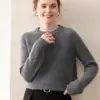 ¡Suave y pegajoso! Suéter de cachemira grueso de tres hilos para mujer, camiseta básica de cuello redondo, jersey holgado 2026 Otoño/Invierno con mangas raglán
