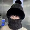 Gorro Grueso Forrado de Polar para Invierno 2025 Ciclismo Cortavientos Calentador de Cuello Máscara Protección Integrada para las Orejas Gorro Cálido para Envolver la Cabeza