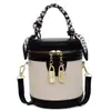 Bolsa cilíndrica tecida mais vendida internacionalmente, bolsa transversal retrô fashion, bolsa de mão requintada com lenço de seda, bolsa feminina, atacado de fábrica