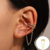 Clip de Oreja de Elfo Simple Europeo y Americano Ins Sin Agujeros en la Oreja Diseño Nicho Elegante de Moda Clip de Oreja con Borla de Cadena Larga