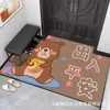 Tapete de entrada de porta de desenho animado feito de veludo de cristal, uso doméstico, resistente à sujeira, antiderrapante, absorvente de água, capacho para raspar lama, fornecimento direto do fabricante