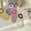 Meias Femininas Meia Sapatilha Antiderrapante e Sem Calcanhar Verão Finas Cor Doce Boca Rasa Japonesa Meia Sapatilha Invisível Atacado