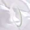 Pulseira de calcedônia de gelo selecionada cuidadosamente para atacado, pulseira de ágata para mulheres, anel pequeno empilhado com tiras finas, pulseira de luar branco, estilo antigo