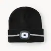 Gorro de Punto con Luz LED Transfronterizo Otoño e Invierno Cálido Gorro de Lana Viaje al Aire Libre Tira Reflectante Luz Nocturna Iluminación Gorro Frío