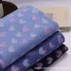 Tela de Mezclilla Jacquard Lavada de Colores en Forma de Corazón para Ropa, Chaquetas, Jeans, Bolsos y Ropa para Mascotas, Estilo Grueso